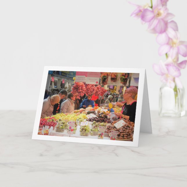 Customers at the Mercado Central, Valencia, Spain Card (Orchid)