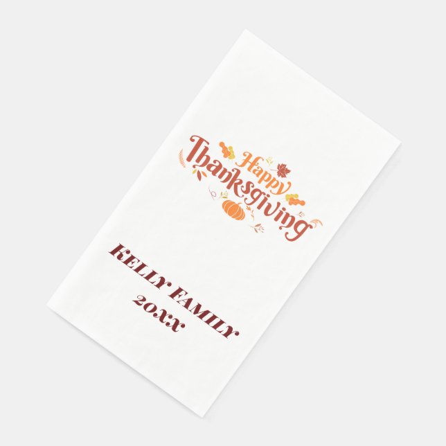 Customiazable Thanksgiving Tea Towel Napkin (Corner)