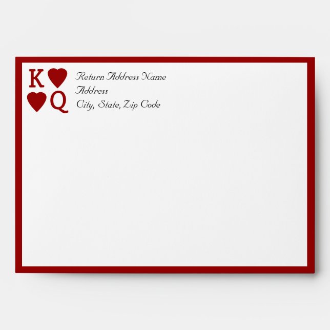 CustomInvites Playing Card King/Queen Envelopes (Front)