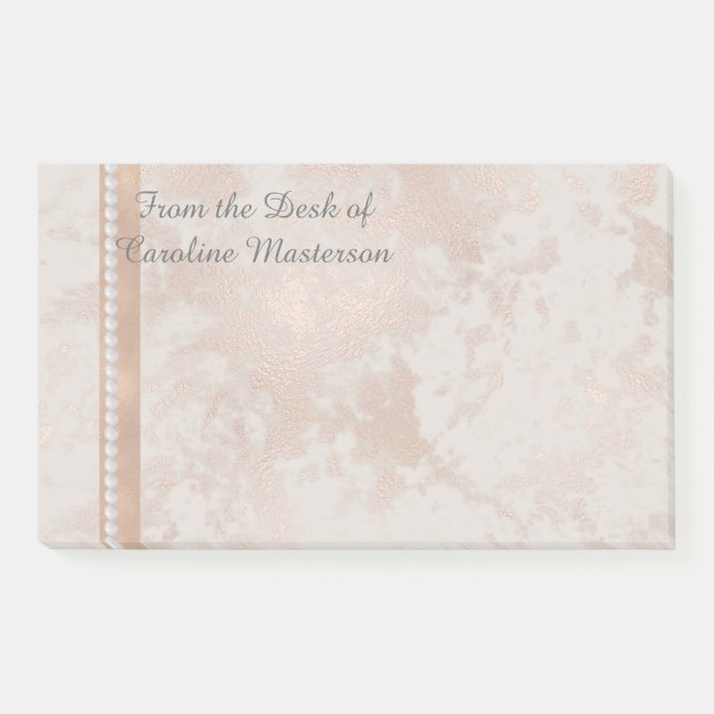 Customisable 10" X 6" Post it notes rose gold (Front)