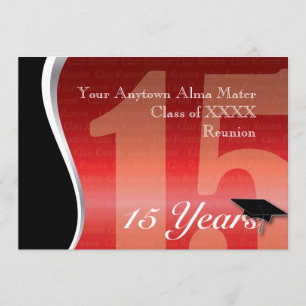 Customisable 15 Year Class Reunion Invitation