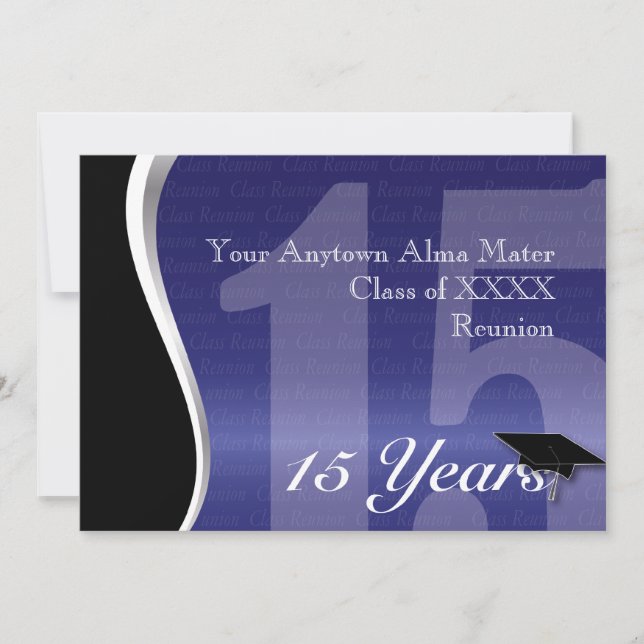 Customisable 15 Year Class Reunion Invitation (Front)