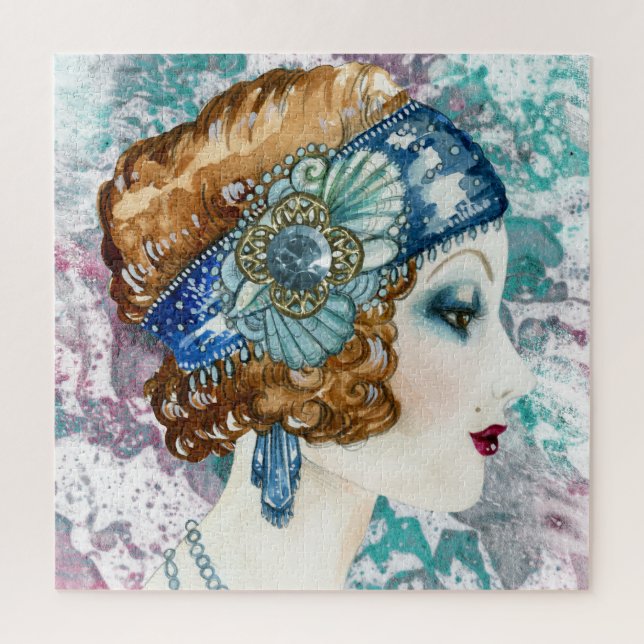 Customisable 1920’s Flapper Lady Puzzle,  Puzzle (Vertical)