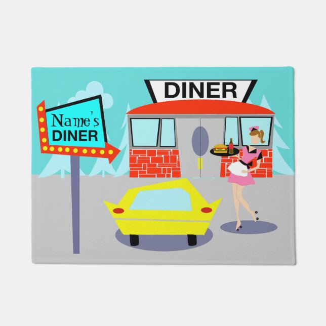 Customisable 1950's Diner Door Mat (Front)