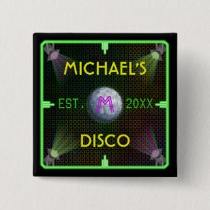 Customisable 1970's Disco Ball 15 Cm Square Badge