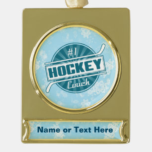 Customisable #1 Hockey Coach Holiday Ornament
