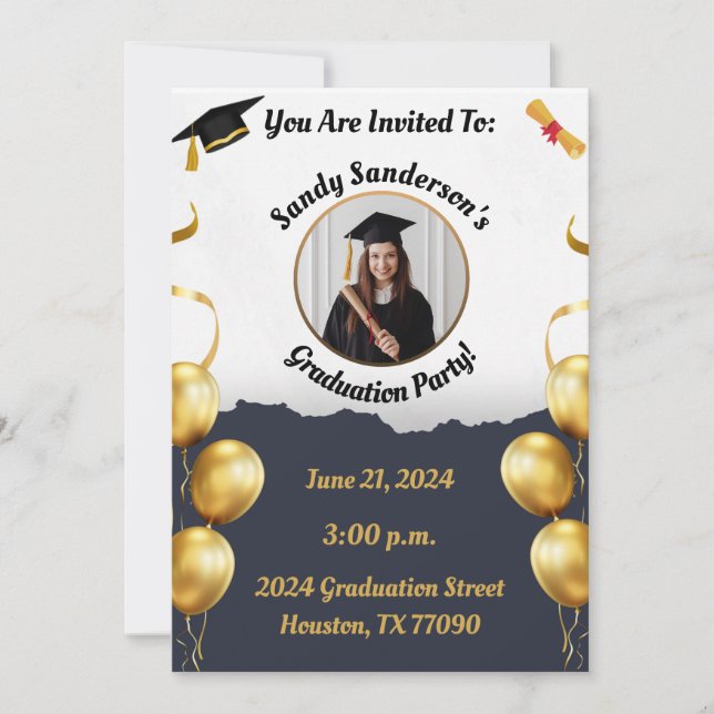 Customisable 2024 Graduation Celebration Cards (Front)