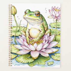 Customisable 2025 , Whimsical Frog, Frog and Lily Planner