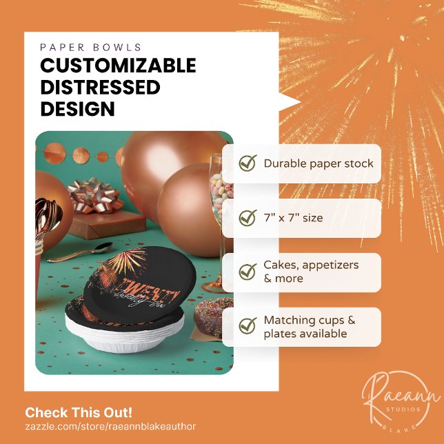 Customisable 2026 Distressed Design Paper Bowls Paper Plate (Creator Uploaded)