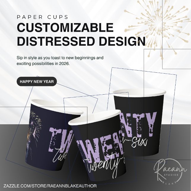 Customisable 2026 Distressed Design Paper Cups (Creator Uploaded)
