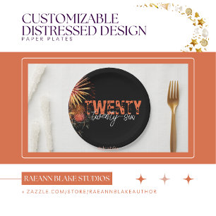 Customisable 2026 Distressed Design Paper Plates