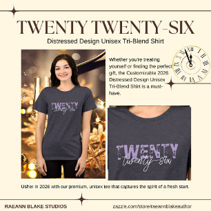 Customisable 2026 Distressed Design Unisex Tri-Blend Shirt