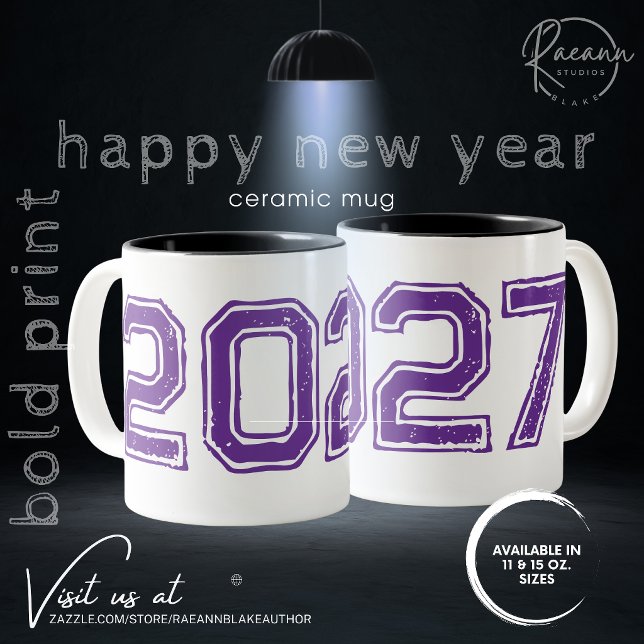 Customisable 2027 Bold Print Two-Tone Ceramic Mug (Creator Uploaded)