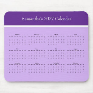 Customisable 2027 Full Year Desk Calendar Mouse Pad