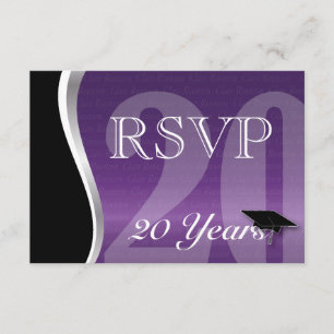 Customisable 20 Year Class Reunion RSVP Card