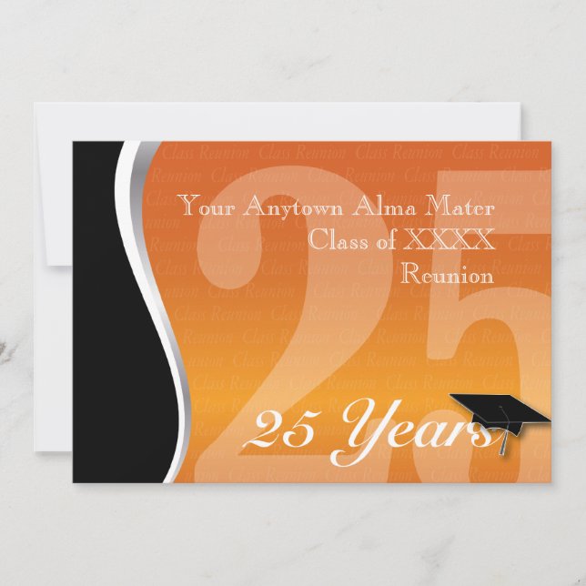 Customisable 25 Year Class Reunion Invitation (Front)