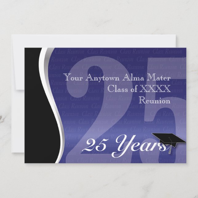 Customisable 25 Year Class Reunion Invitation (Front)