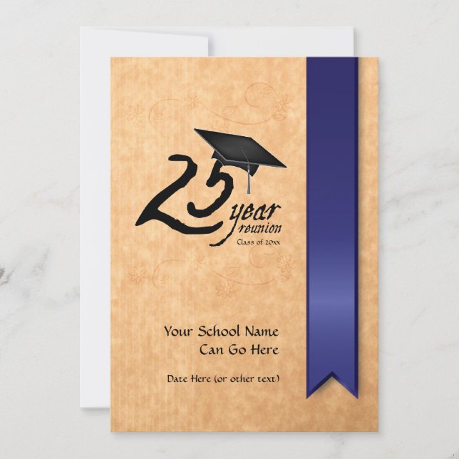 Customisable 25 Year Class Reunion Invitation (Front)