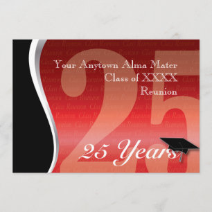 Customisable 25 Year Class Reunion Invitation