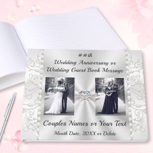 Customisable 2 Photos Wedding or Anniversary Guest Book