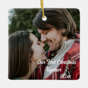 Customisable 2-sided Elegant Scrolls 2 Photo  Ceramic Ornament