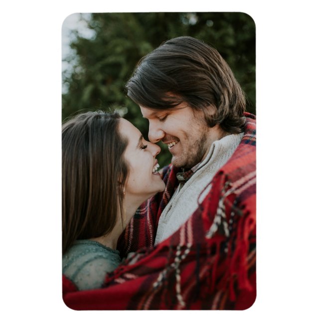 Customisable 2-sided Elegant Scrolls 2 Photo Magnet (Vertical)