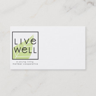 Customisable, 2-Sided Live Well Business Card
