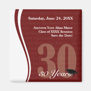 Customisable 30 Year Class Reunion Magnet