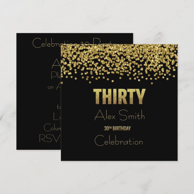 Customisable 30th Birthday PARTY INVITATION (Front/Back)