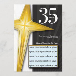 Customisable 35 Year Church Anniversary Invitation