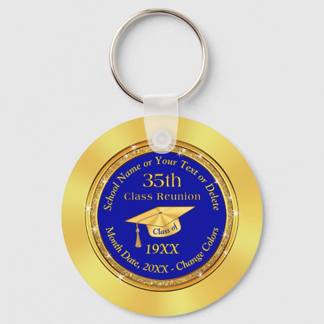 Customisable, 35 year Class Reunion Ideas, Favours Key Ring (Front)