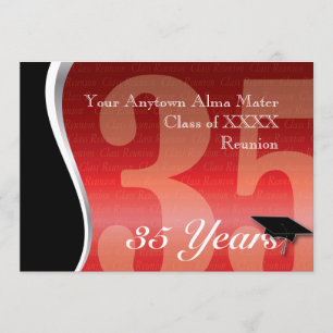 Customisable 35 Year Class Reunion Invitation