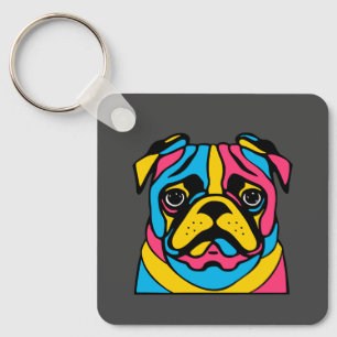 customisable 3 tone pug key ring