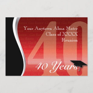 Customisable 40 Year Class Reunion Invitation