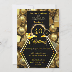 Customisable 40th Birthday Invitation