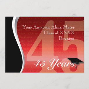 Customisable 45 Year Class Reunion Invitation