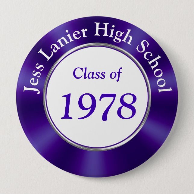 Customisable 4 inch Class Reunion Buttons (Front)