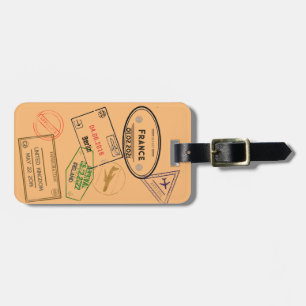 Customisable 4 Passport Stamps  Luggage Tag