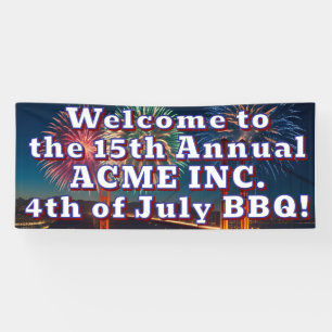 Customisable 4th of July event outdoor banner