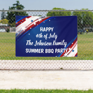 Customisable 4th of July Summer BBQ Party Banner