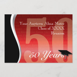 Customisable 50 Year Class Reunion Invitation