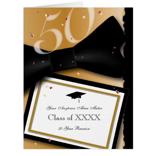 Customisable 50 Year Class Reunion Invitation (Front)