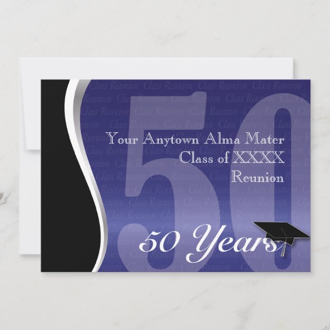Customisable 50 Year Class Reunion Invitation (Front)