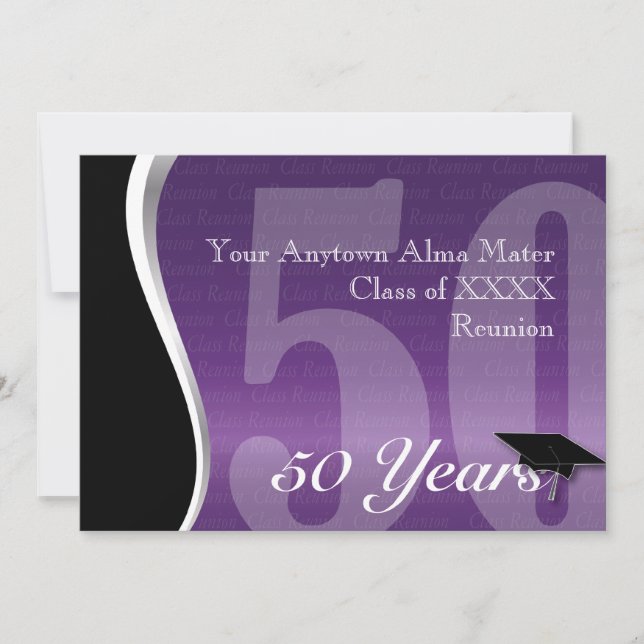 Customisable 50 Year Class Reunion Invitation (Front)