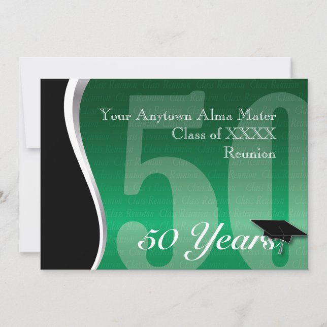 Customisable 50 Year Class Reunion Invitation (Front)