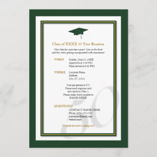 Customisable 50 Year Class Reunion Invitation