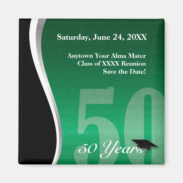 Customisable 50 Year Class Reunion Magnet (Front)
