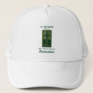 Customisable 50th Anniversary of Ordination Green Trucker Hat