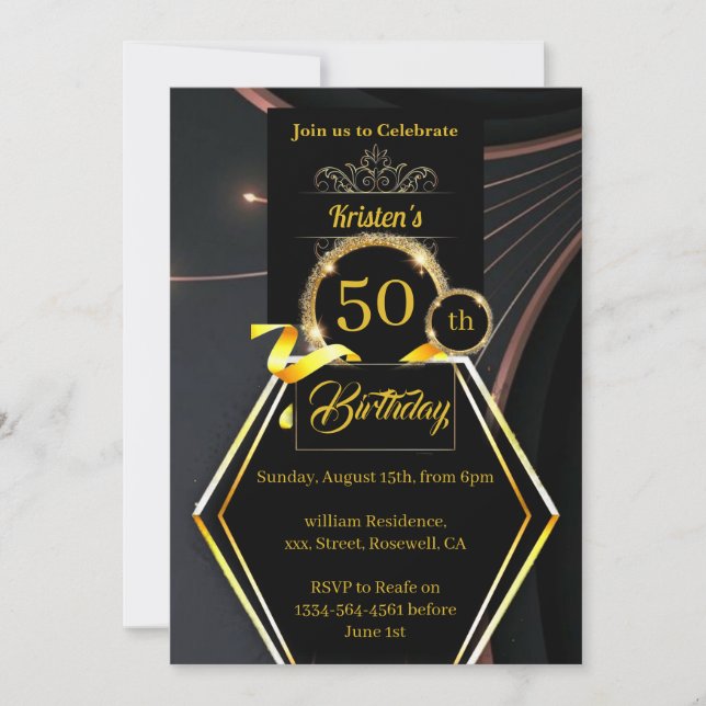Customisable 50th birthday Invitation (Front)
