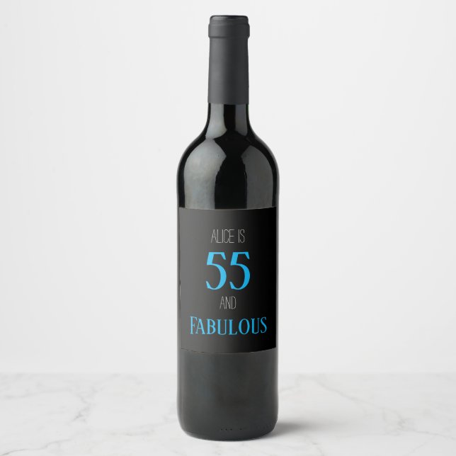 Customisable 55 and fabulous wine label (Front)